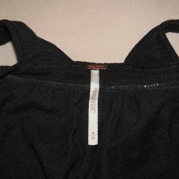 Free People Black Zinia V-Neck Peplum Hem Tank Top - Picture 8 of 10